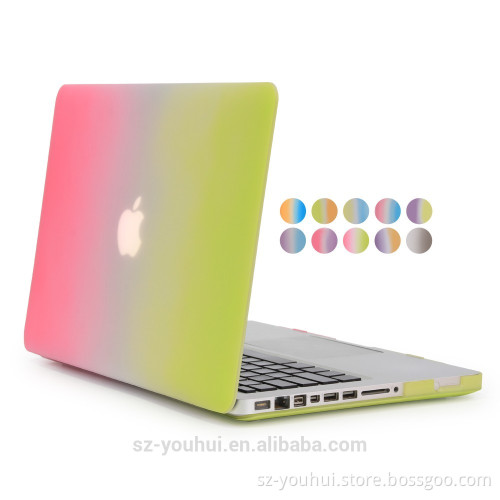 New Fashion Design rubberized hard rainbow color case cover for MacBook air 13 case